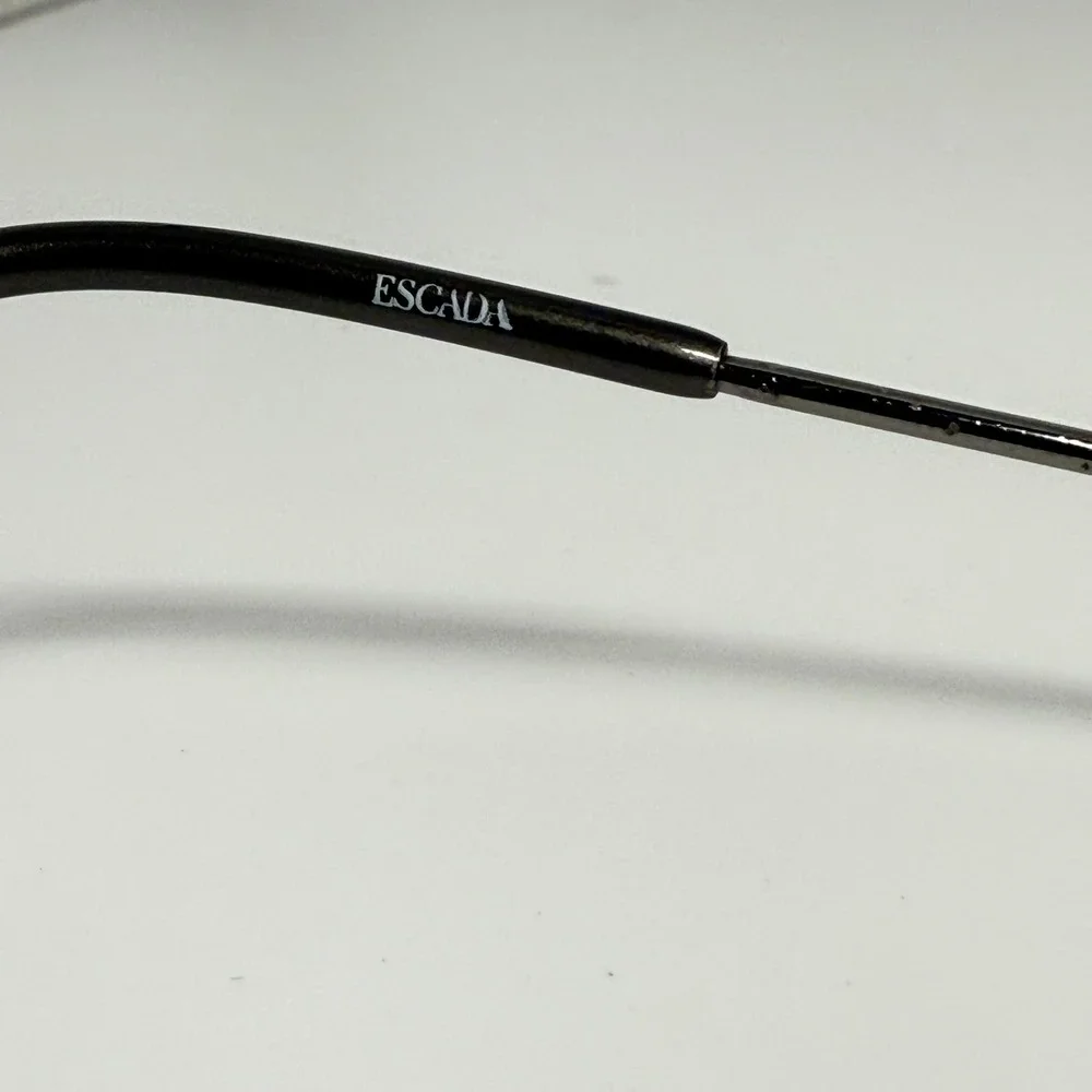 Escada E095 Gunmetal Semi Rimless Eyeglass Frames Gold Accents 51 19 135 Italy